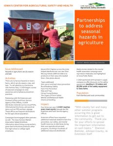 Partnerships to address seasonal hazards in agriculture